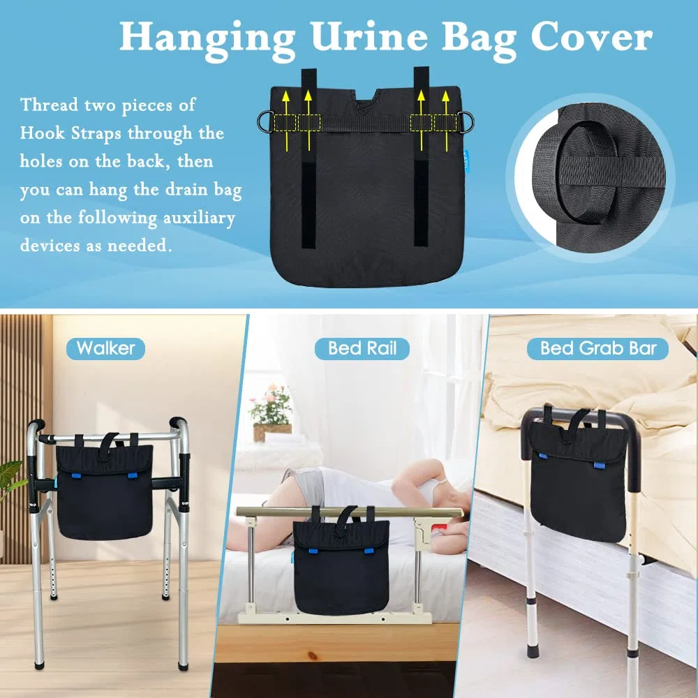 Soporte para bolsa de drenaje de orina con cubierta de tubo de catéter, funda segura para bolsa de almacenamiento de orina durante la noche para hombres y mujeres, correa ajustable para sillas de