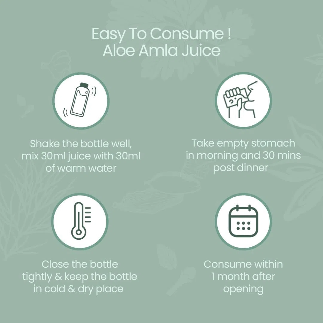 Krishna's Aloe Vera Amla Mix Juice - 500 ml | Una mezcla perfecta para un cuerpo saludable | Para cabello sano, piel, digestión e inmunidad