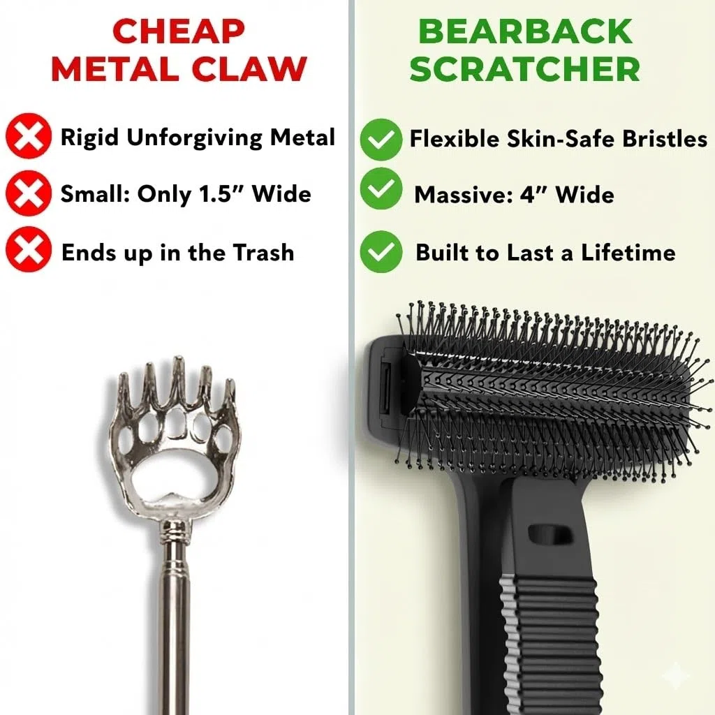Bearback Rascador de espalda extensible para cuerpo, cabeza, pies y piernas, rascador plegable de alta calidad para hombres y mujeres, mango plegable largo, portátil para viajes, pequeñas empresas