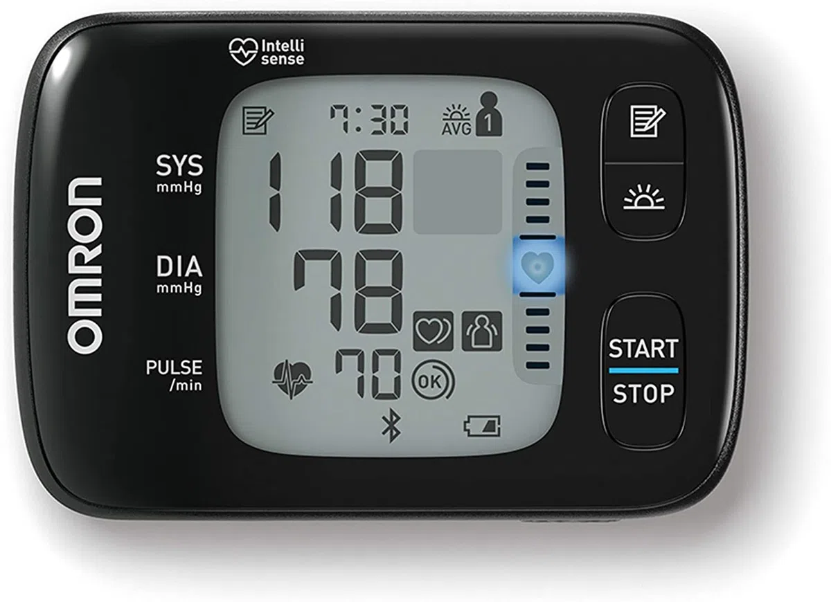 Omron Tensiómetro RS7 Intelli IT de muñeca con Bluetooth, compatible con dispositivos smartphone, aprobado por la protección de consumidores de Stiwa 09/2020