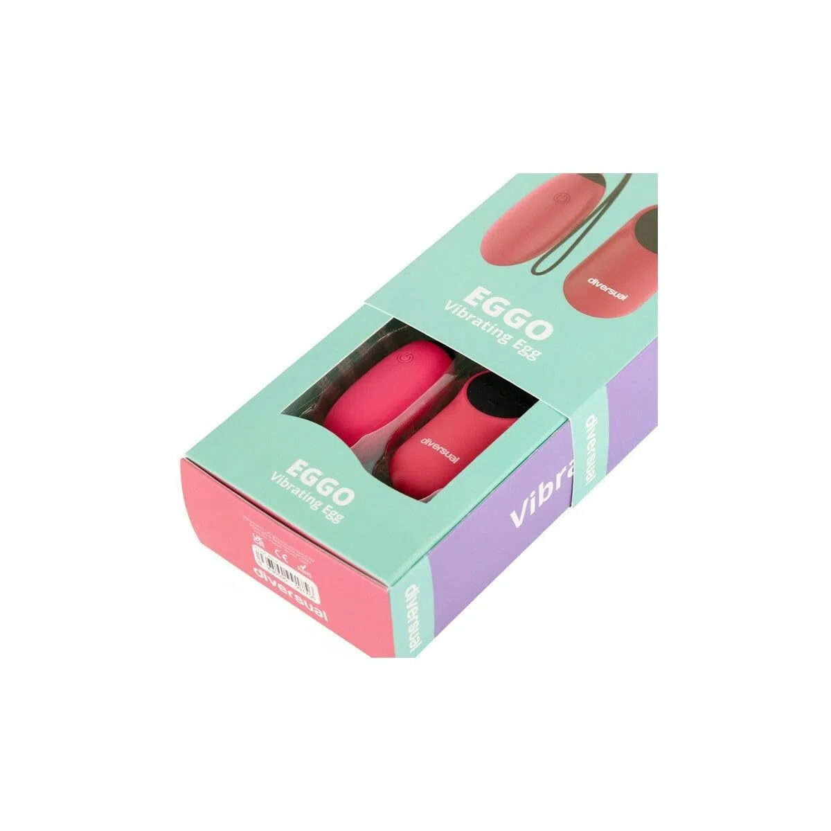 Eggo, Huevo Vibrador con Mando, Recargable USB (Cereza)