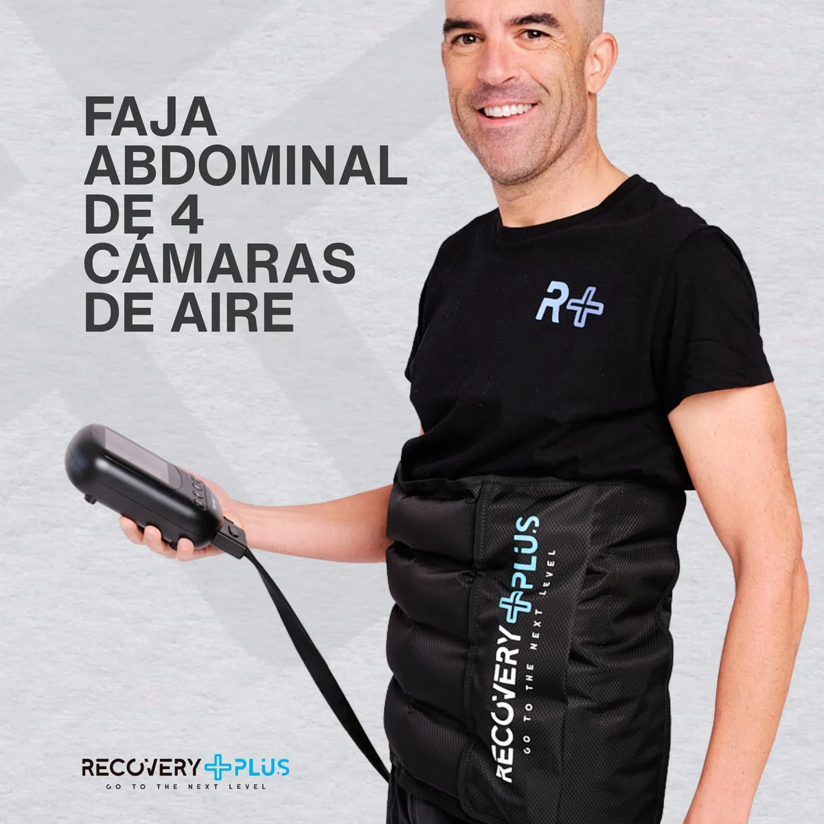 RECOVERY PLUS - Faja Abdominal de Presoterapia RP 4.0 G2 para Abdomen y Zona Lumbar, 4 Cámaras, Compatible con Equipo Recovery Plus RP 4.0 G2, Solo Faja Abdominal, Máquina No Incluida
