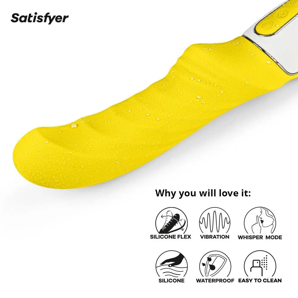 Satisfyer G-Punkt Vibrator Yummy Sunshine | 12 Modos de Vibración | Estimulador de Clítoris y Punto G | Juguetes sexuales impermeable (IPX7) | Juguete sexual recargable para Mujeres