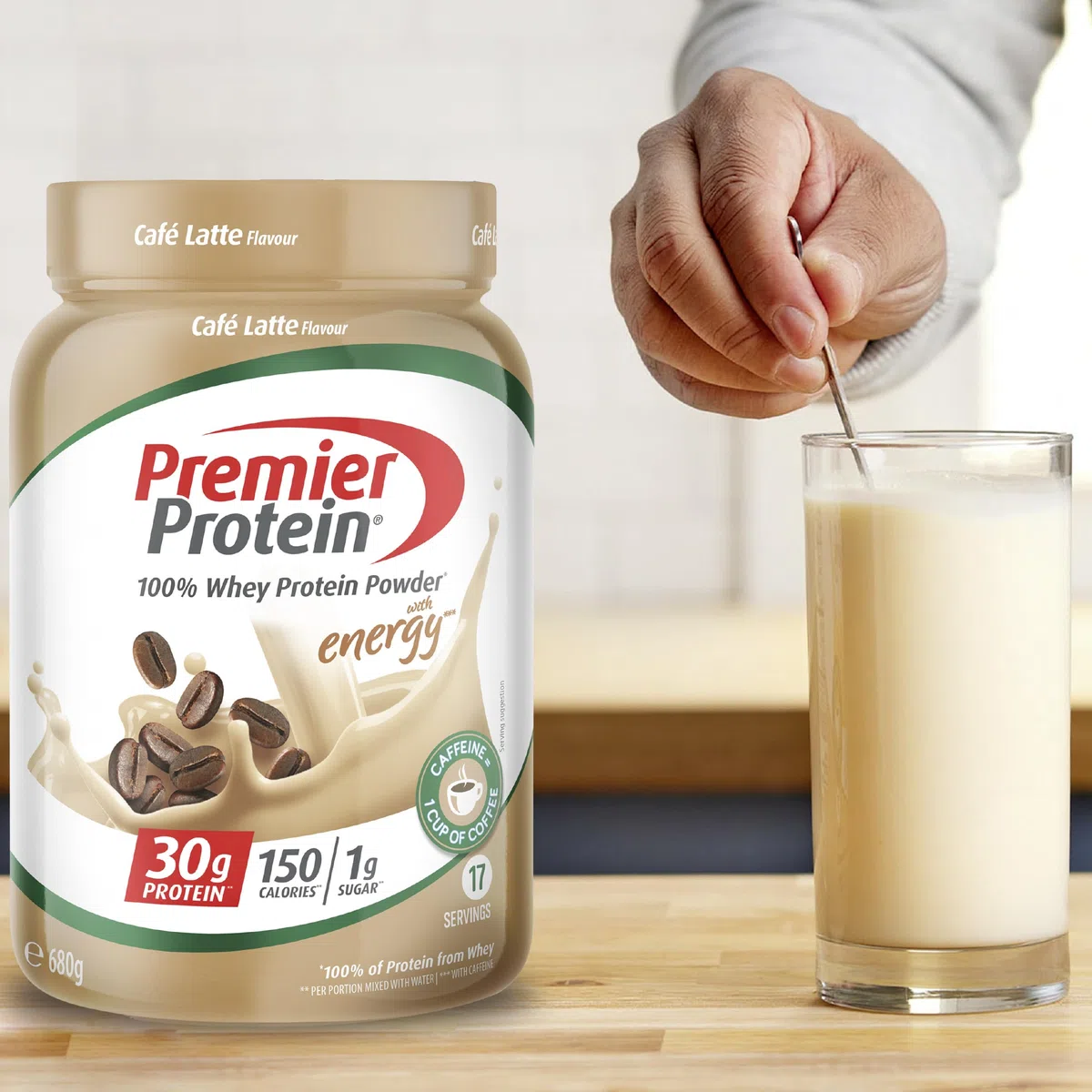 Premier Protein - Whey 100% Protein Powder - Café Latte - 680g