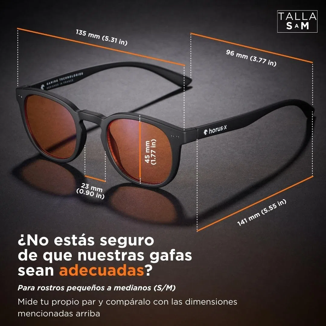 Horus X • Gafas Luz Azul Hombre Mujer | Gafas Filtro Luz Azul para Pantalla Anti Fatiga & Migraña Ocular | Urban V3