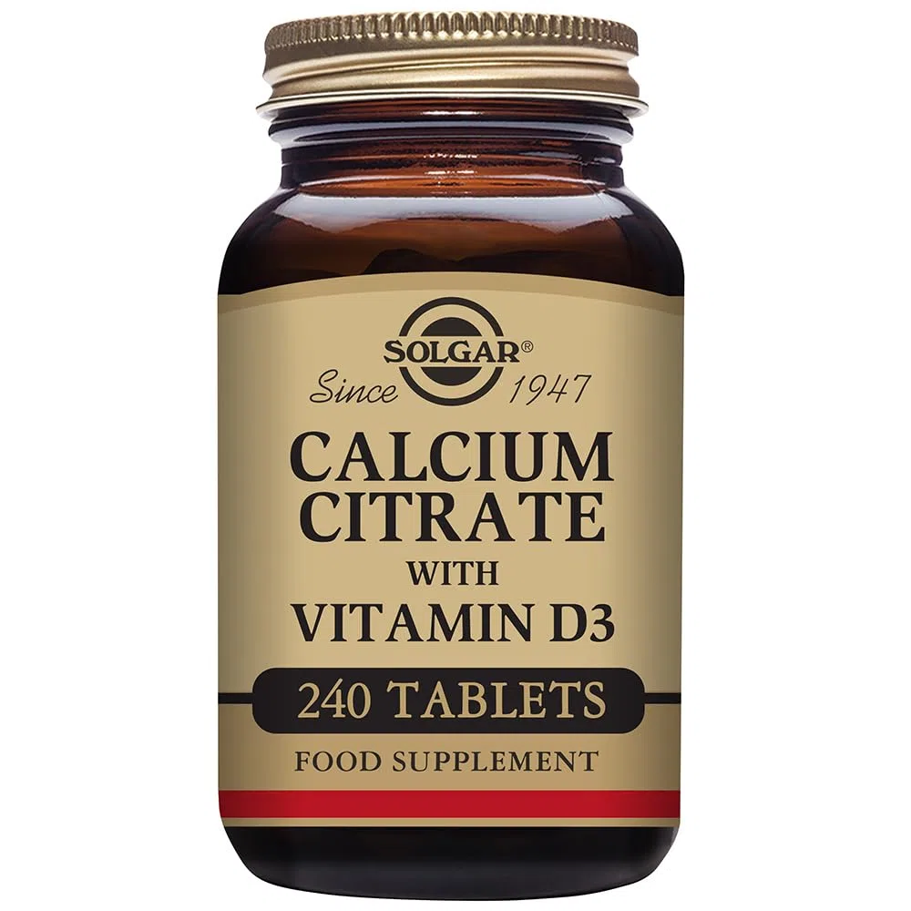 Solgar Citrato de Calcio con Vitamina D3 Comprimidos, Envase de 240