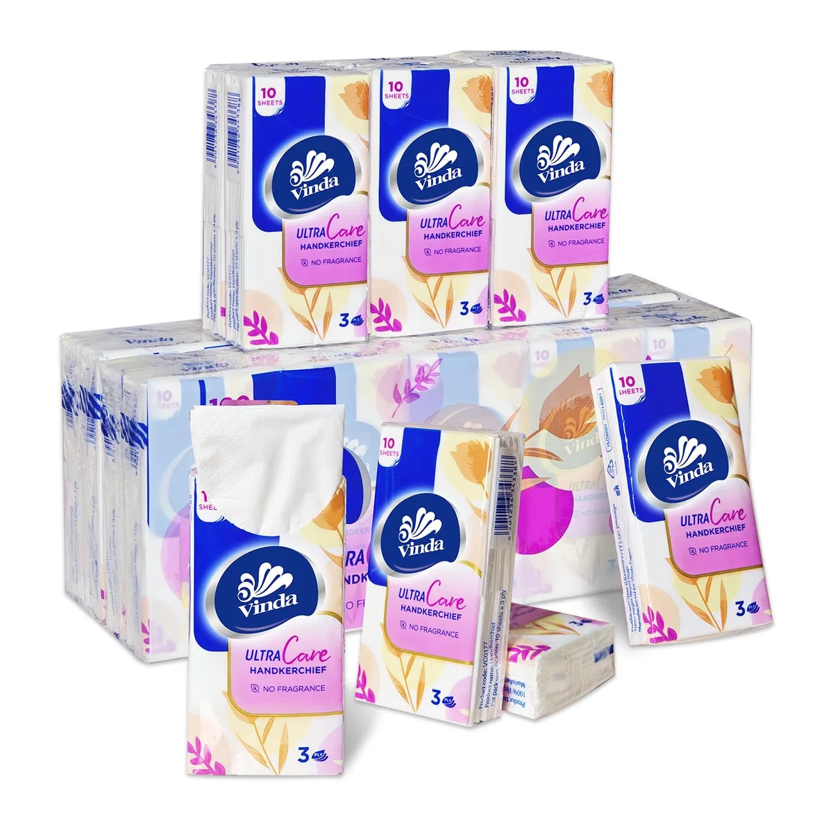 Pañuelos de bolsillo Ultra Care de 3 capas, tamaño de viaje (30 paquetes de 10 pañuelos)
