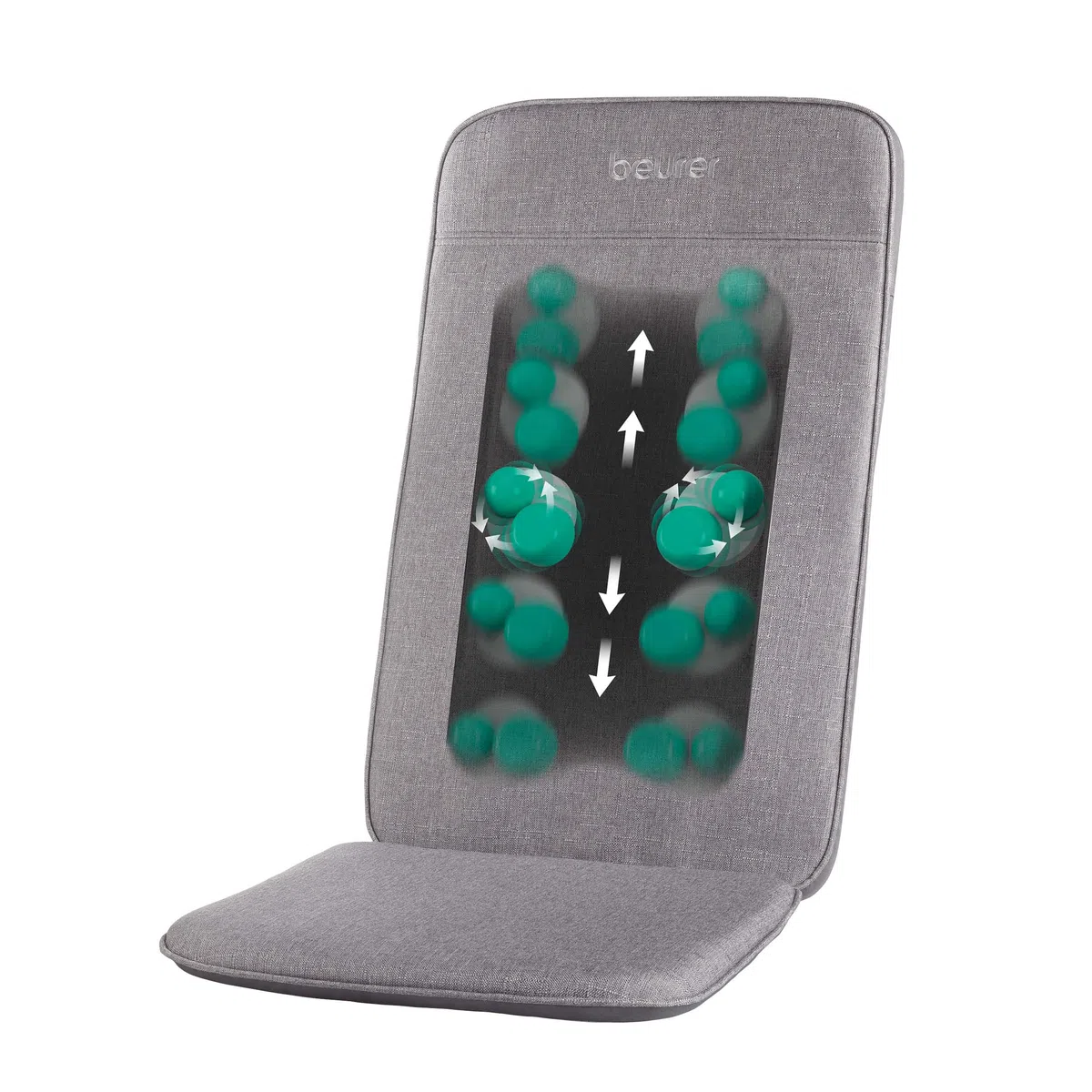 Beurer MG 202 Funda de asiento para masaje Shiatsu, masaje Shiatsu para el hogar y la oficina, 2 niveles de intensidad, carcasa de respaldo estrecha, adecuada para sillones, sofás y sillas de oficina