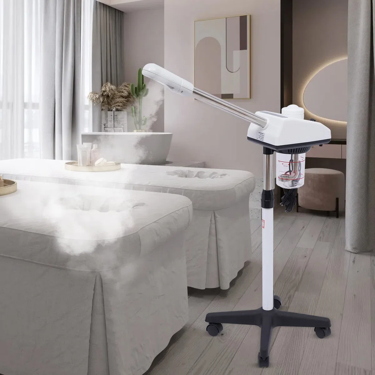Vaporizador Facial Profesional 750W – Ozono Vaporizador para Limpieza Facial, Hidrafacial Spa, Nano Vapor Cara Altura Ajustable, Equipo de Estética para Sauna Facial y Cuidado de Belleza