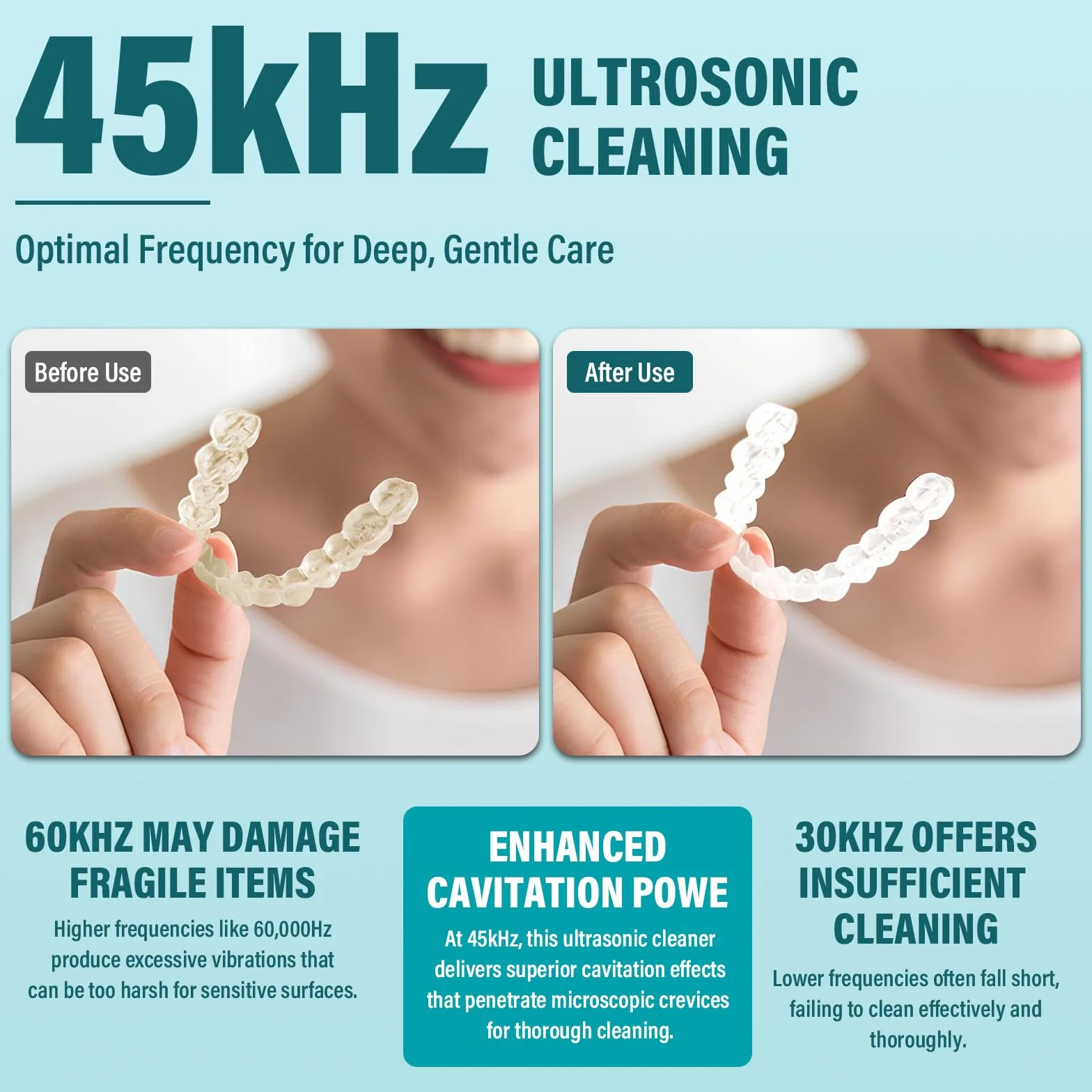 Limpiador Ultrasonidos 45kHz Lampara UV Ultrasonidos Limpieza Dental Pod 200ML Ultrasonic Retainer Cleaner Ultrasonidos Limpieza Limpiador Ultrasónico Portatil para Dentaduras Ferula Retenedor Joyas