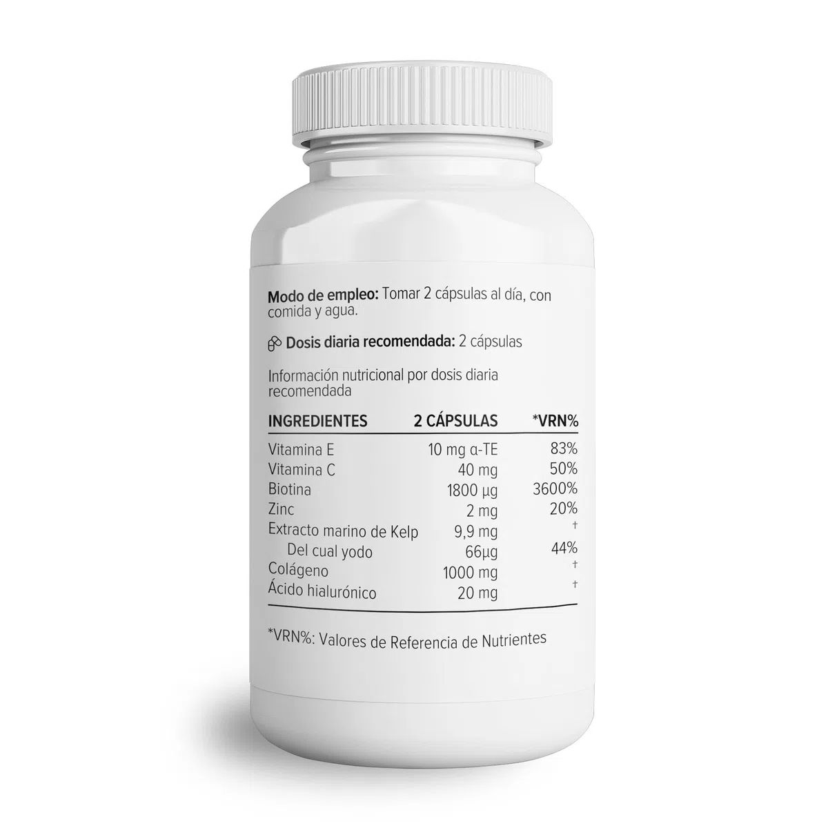 Complejo de colágeno de Theonia - Ácido hialurónico y algas marinas - Favorece la salud de las uñas, la piel, el cabello, las articulaciones y el metabolismo - Sin OGM, 60 cápsulas