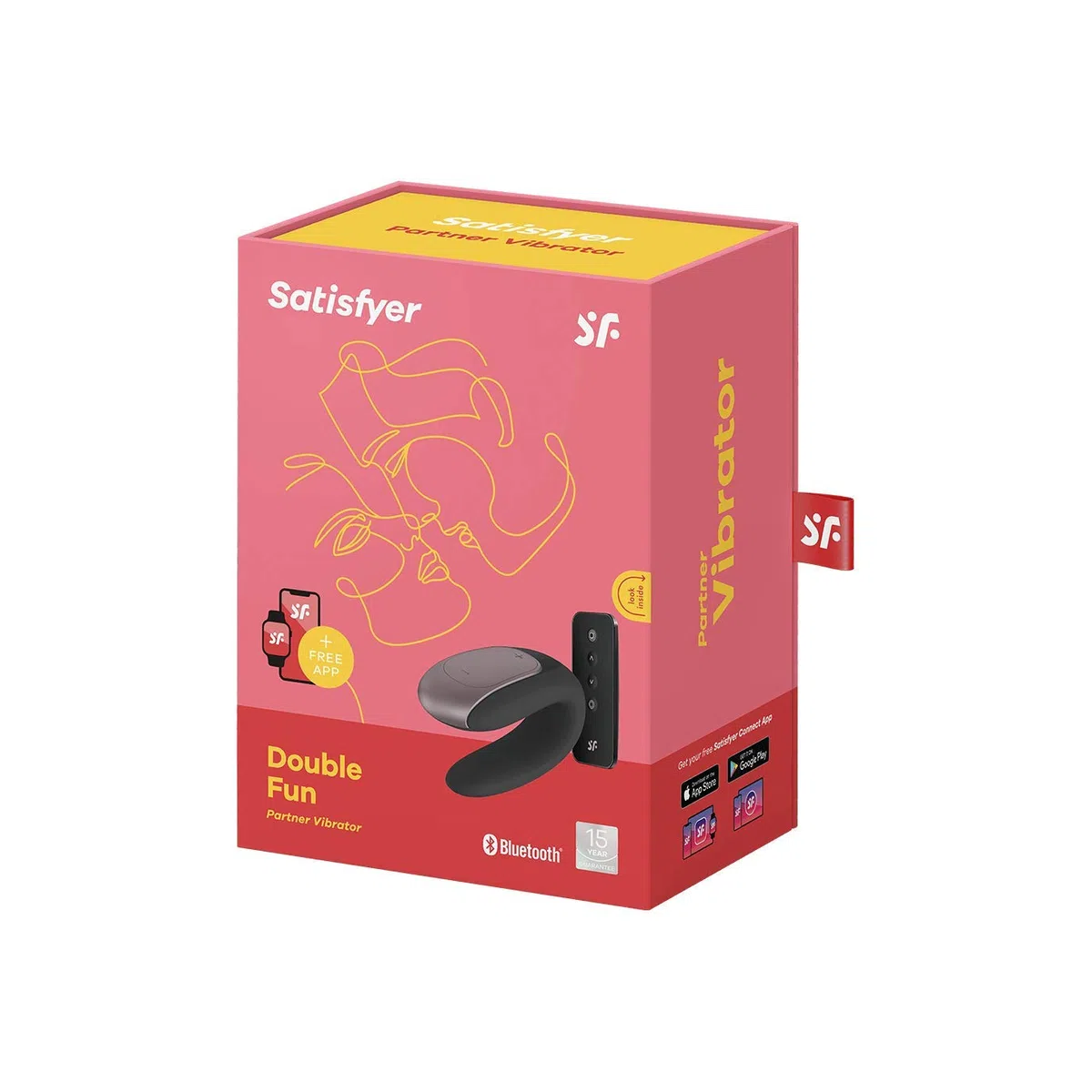 Satisfyer Double Fun Connect App | Vibrador Mujer Control Remoto | Juguetes Eróticos para Pareja Sexuales con Vibración | Juguetes Sexuales Clítoris Recargable | Negro