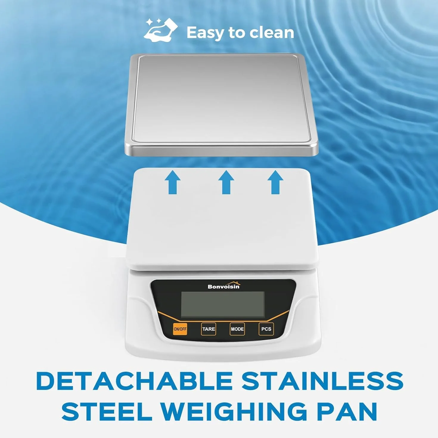 Bonvoisin Báscula de Precisión 6000g x 0.1g, Báscula Digital de Laboratorio con 6 Unidades, Conteo & Tara, Plato de Acero Inoxidable, Doble Alimentación & Autoapagado, para Lab, Joyería, Educación