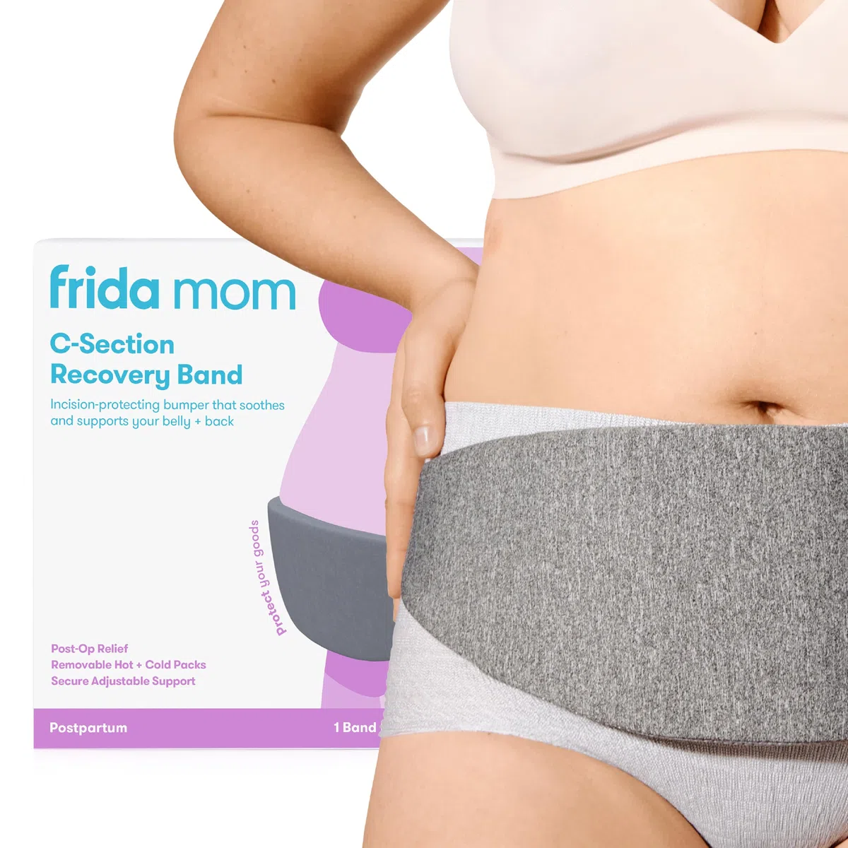 Frida Mom Banda de Recuperación de Cesárea | Protector de Incisión Postoperatoria con Terapia de Calor y Frío | Soporte Abdominal Postparto