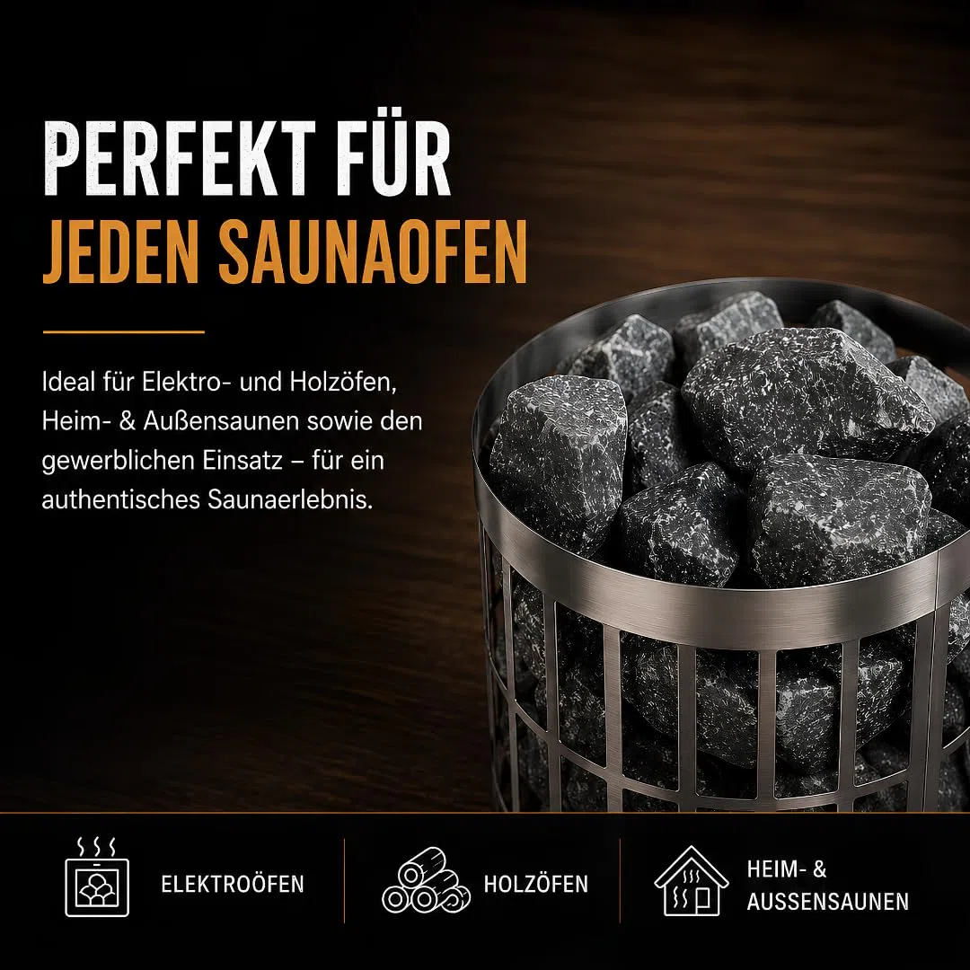 Piedras para sauna Diabas 50-80 mm (20,0 kg.) 1,44/kg