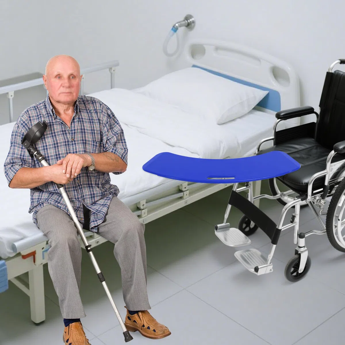 Tabla de transferencia para pacientes, antideslizante con asa para usuarios de sillas de ruedas, ayuda para transferir hasta 150 kg silla de ruedas a la cama, baño, coche, para pacientes