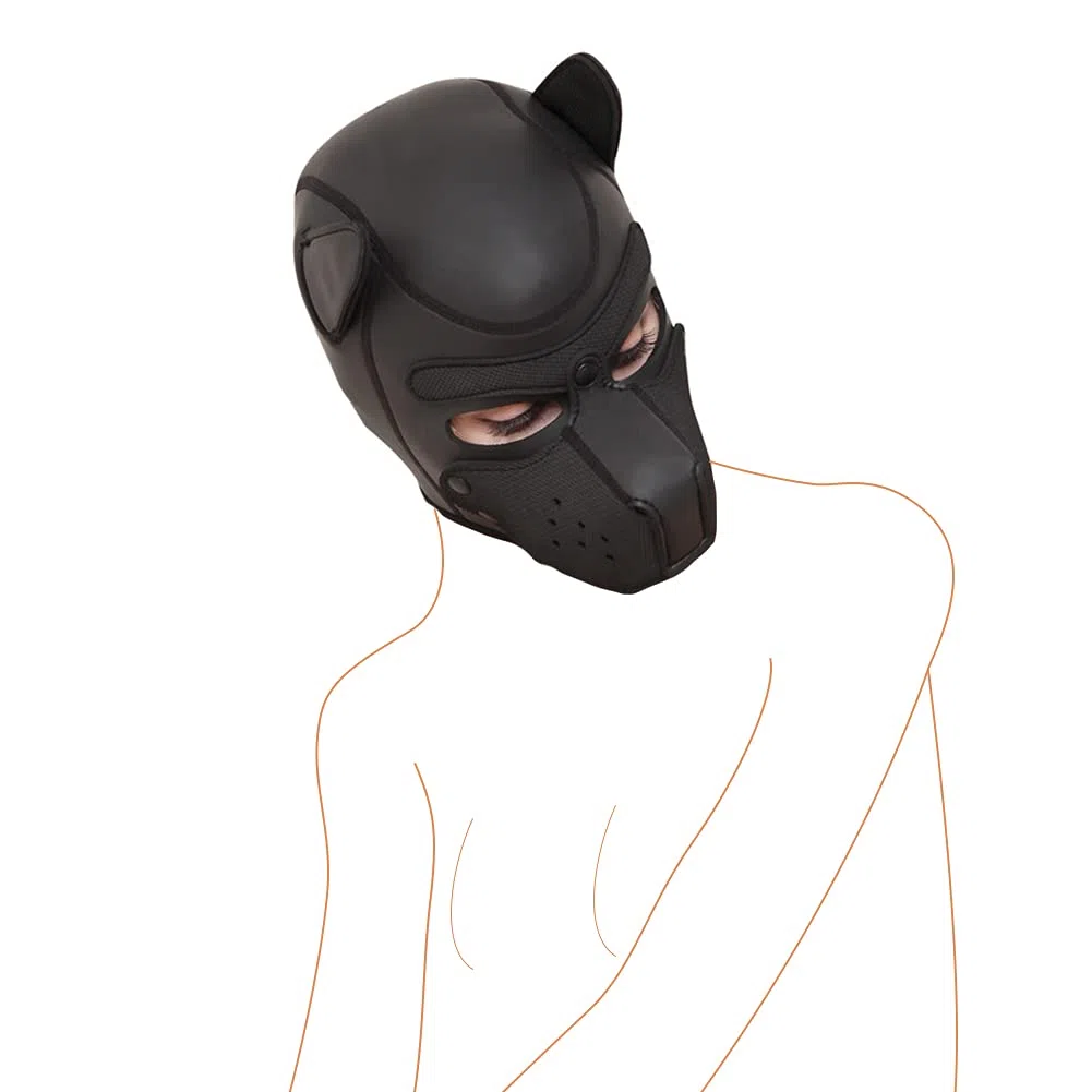 Roluck Máscara de Perro SM Bondage Esclavo Negro Cachorro Capucha Máscara Juguete Sexual Para Pareja Sexo Juego Cosplay