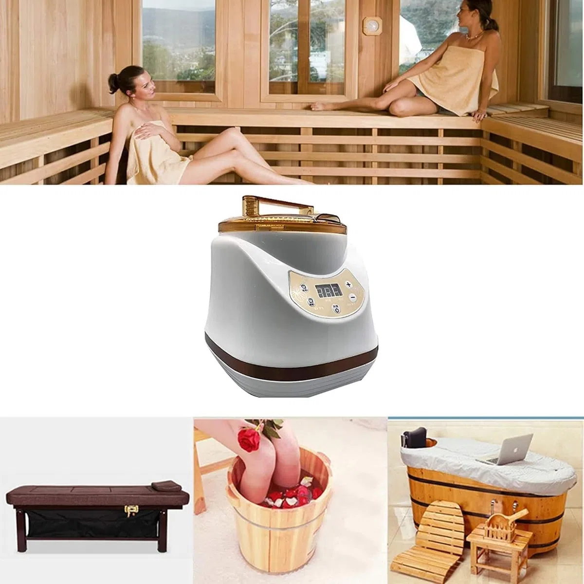 Vaporizador de sauna, generador de vapor portátil de 2000 W con control remoto para uso doméstico y centros de bienestar