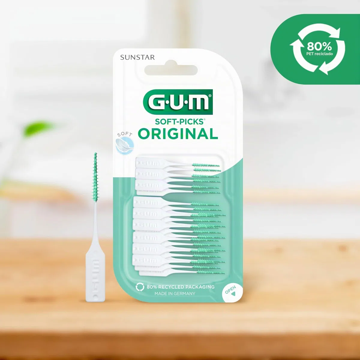 GUM SOFT-PICKS ORIGINAL Palillos Interdentales de Goma/Eliminan eficazmente los restos de alimentos y la placa/Sin látex, madera ni metal (M - [6x50])