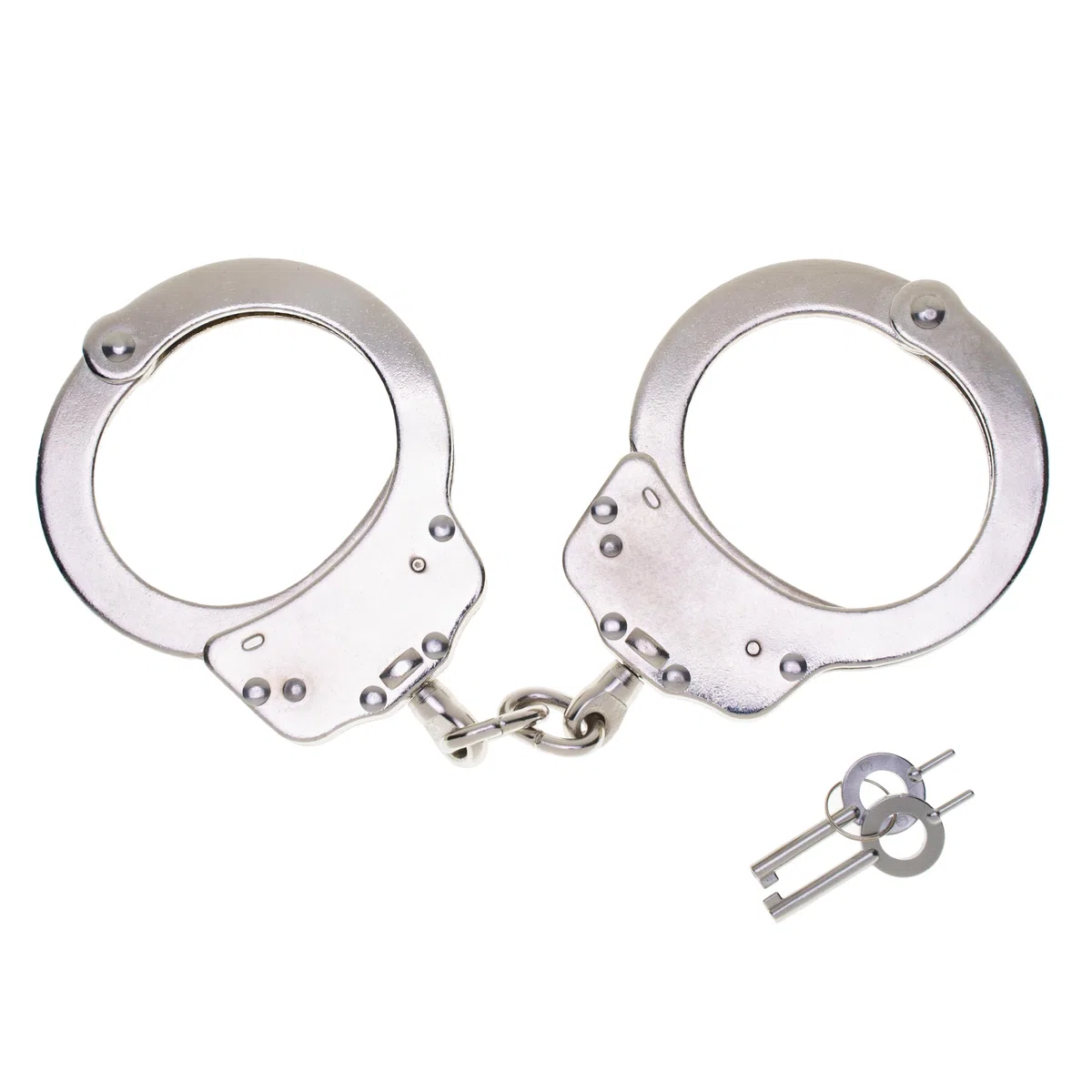 Armeria Lamanna Manette Polizia Vero, esposas profesionales de acero, doble cierre, incluye dos llaves, 20 posiciones, acero al carbono, medidas 23,5x9x1,5 CM