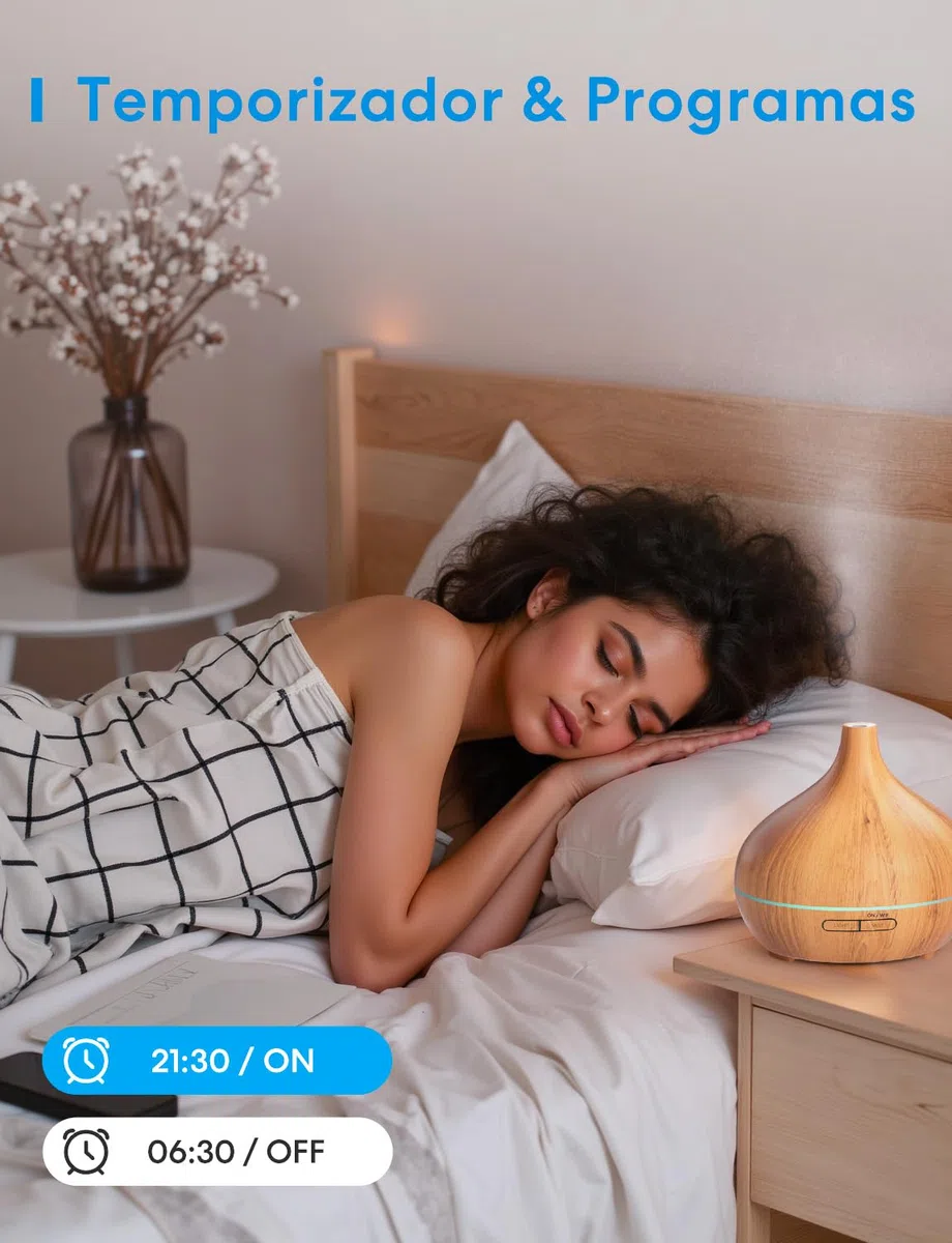 Meross Smart Humidificador Pequeño | 400ML & Sin BPA | Función de Temporización | Control por Voz y Control Remoto | Inteligente Difusor de Aromas | Compatible con Apple Home, Alexa y Google Home
