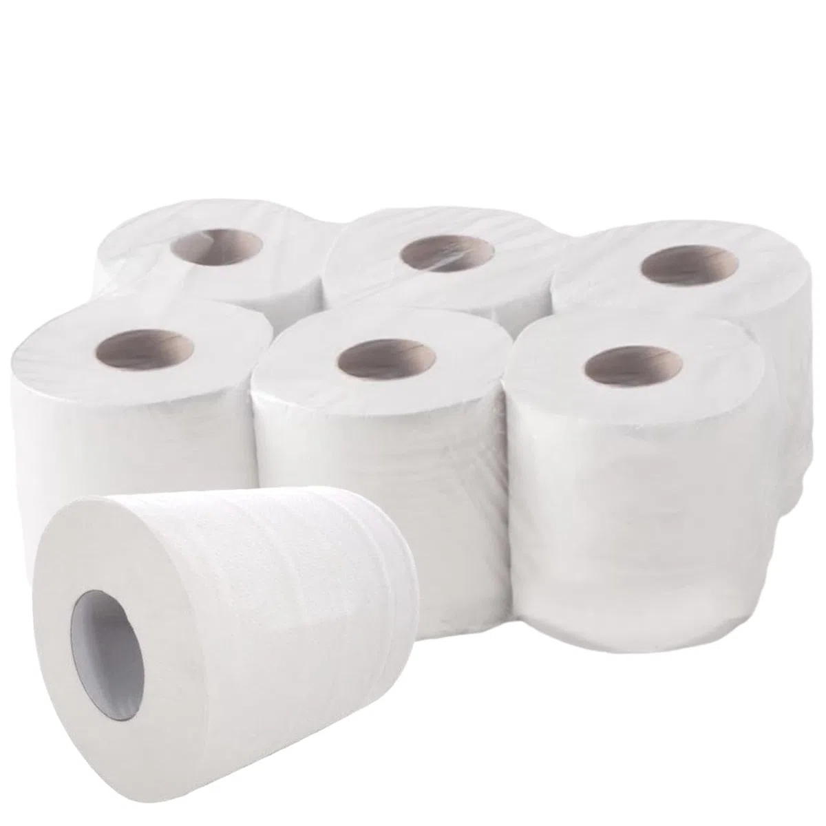 ACESA - Bobina Papel Precortado Doble Capa 6 unidades de 800gr - Rollos de Papel Industrial de Pasta Virgen 100% - Papel Industrial de Pasta Virgen - 6 Bobinas de Papel Industrial de celulosa Blanco