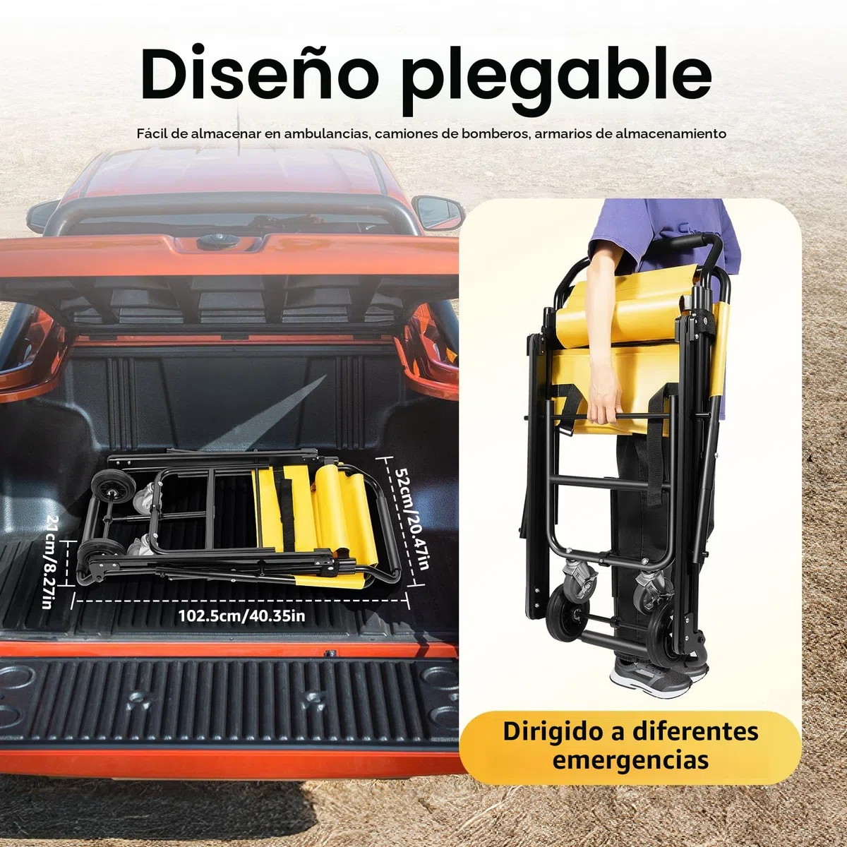 Silla de escalera plegable, silla de evacuación para escaleras con cinturones de seguridad, silla de ruedas para subir escaleras, elevador de escaleras portátil médico para ancianos y