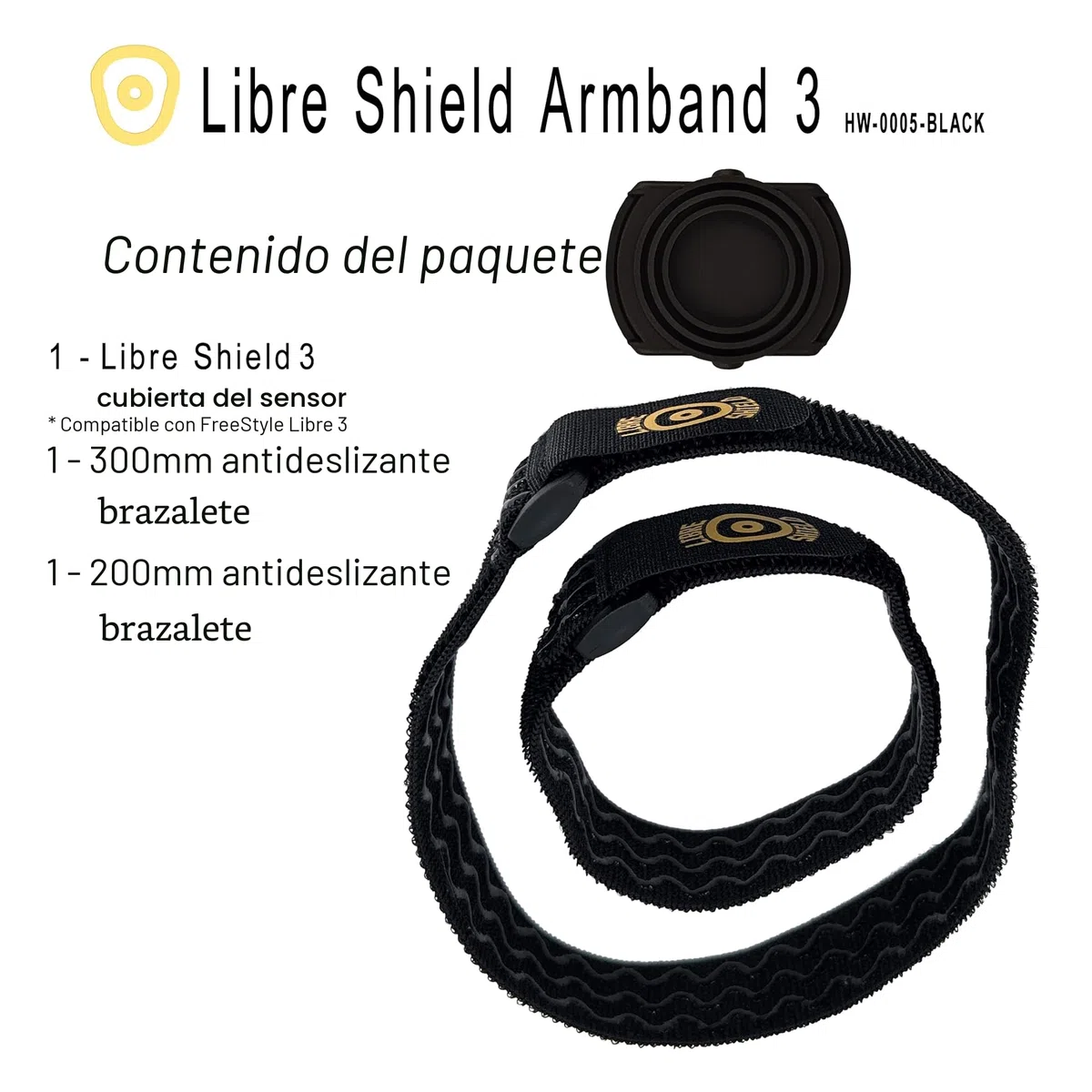 Pulsera Sensor Freestyle Libre 3-14 días, protección máxima, pulsera de actividad, lavable y reutilizable, sin más parches (negro)
