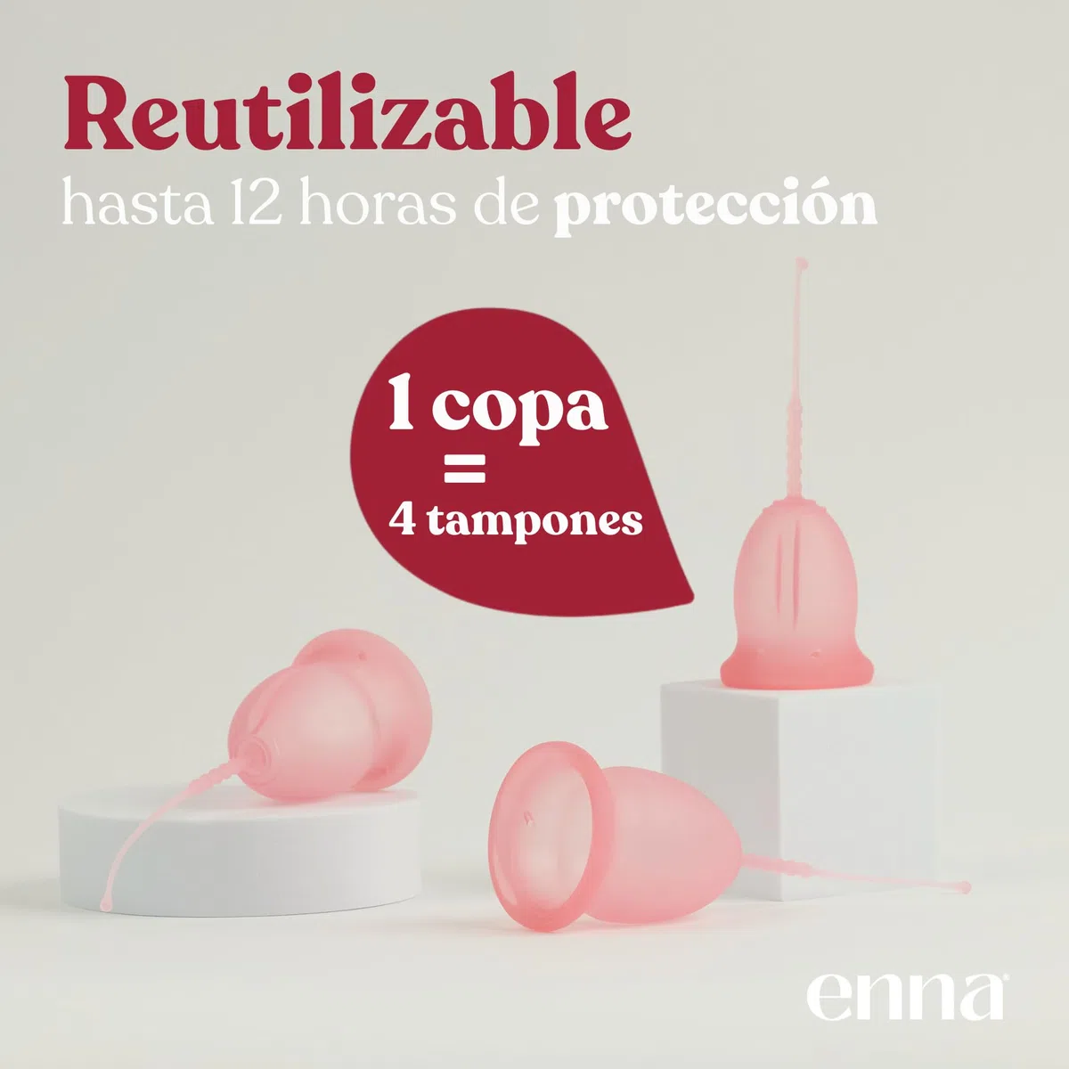 Enna cycle Starter Kit EASY 2 copas menstruales + Aplicador + Caja esterilizadora y transportadora