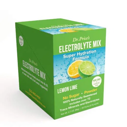 ELECTROLYTE MIX sabor Limón y Lime-es una mezcla de más de 72 minerales en trazo y electrolíticos. Una gran degustación y conveniente forma de hidratación correcta y natural