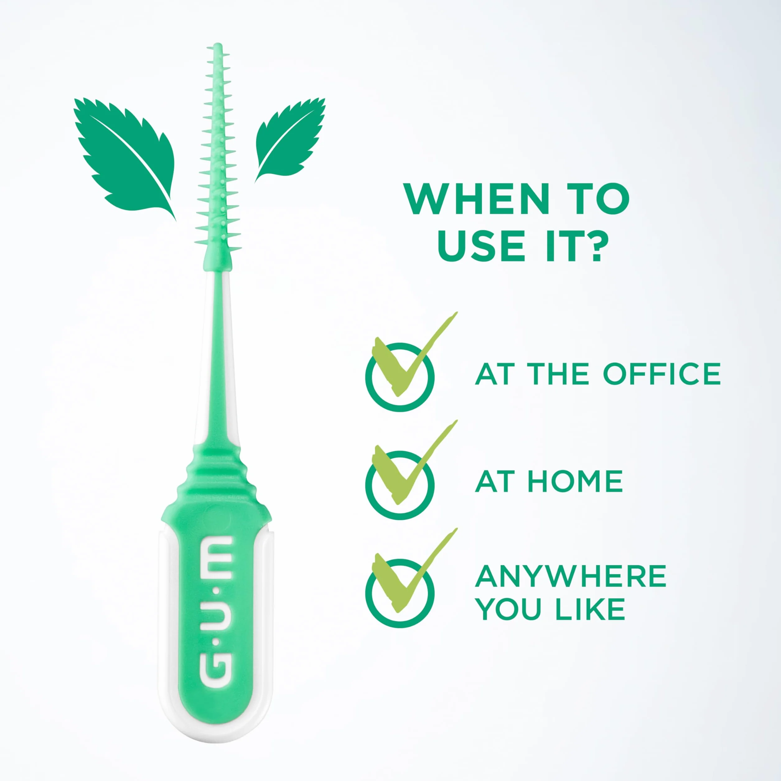 GUM SOFT-PICKS COMFORT FLEX Mint Palillos Interdentales de Goma Sabor Menta/Eliminan eficazmente la placa/Sabor a menta fresca/Tamaño mediano / 6 paquetes de 40 unidades