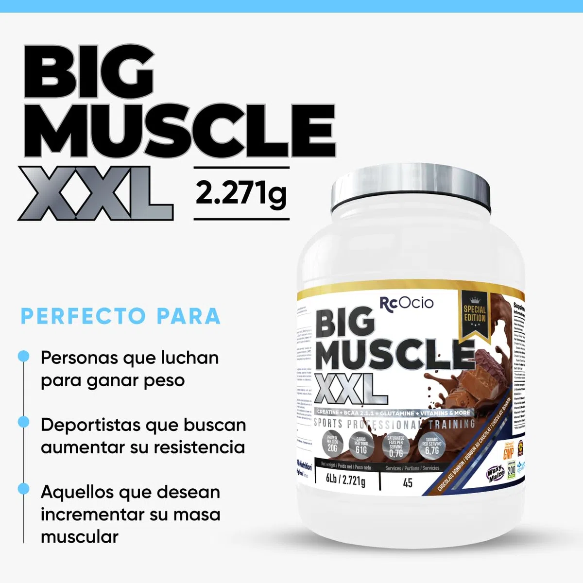Perfect nutrition Big Muscle XXL - 2,7 kg Chocolate