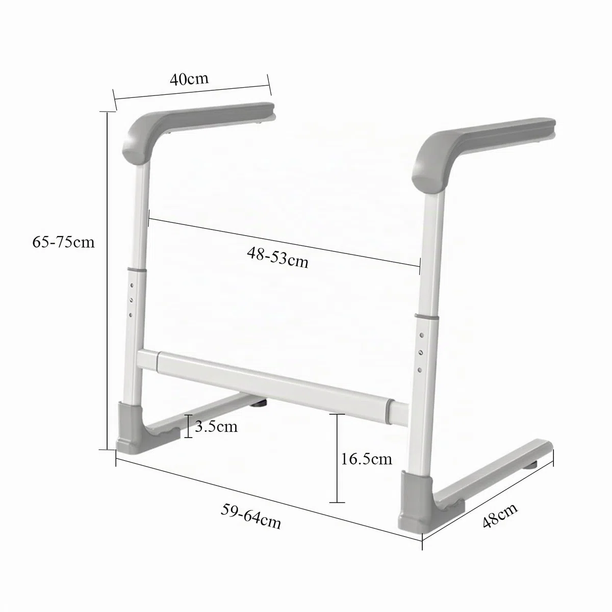 Silla elevadora para personas mayores, ajustable en altura y anchura, con asa de seguridad y patas antideslizantes, ideal para personas mayores, discapacitadas y personas con movilidad reducida