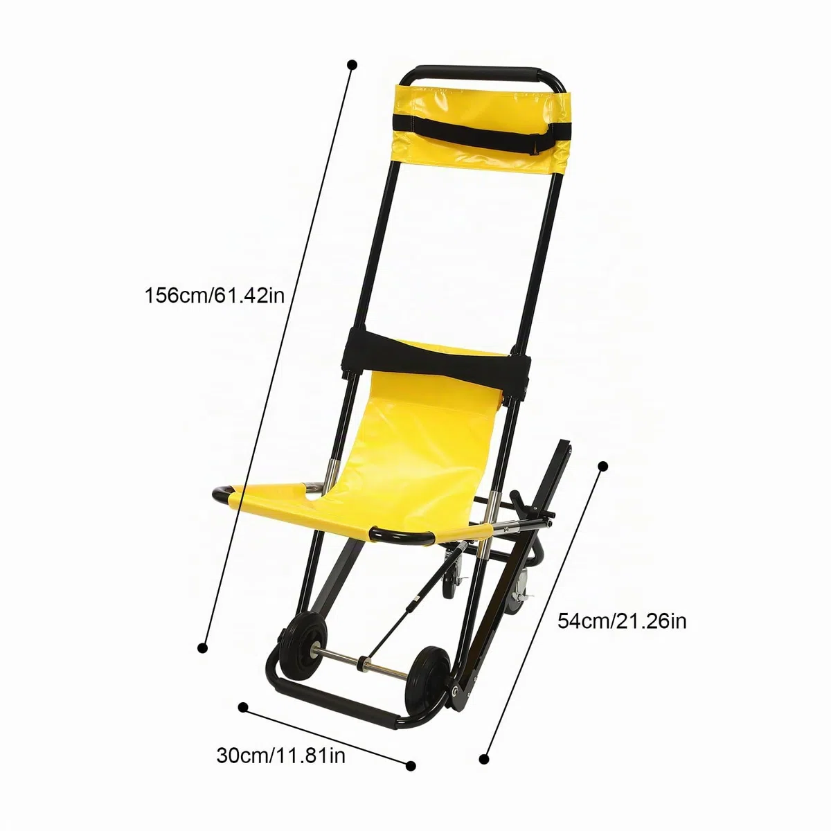 Silla de escalera de elevación manual soporta 350.53 libras, silla de escalera de elevación manual, silla plegable portátil para la transferencia diaria, silla de evacuación plegable para apoyar a los