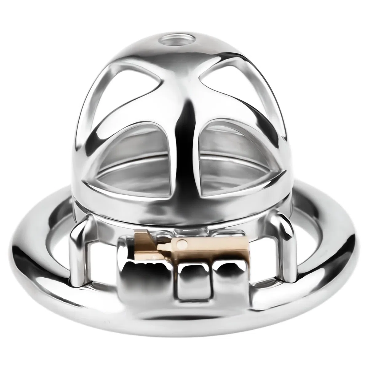 Jaula de pene de diseño hueco con anillo redondo y llave jaula de castidad de acero inoxidable 304 hombres impermeable desgaste pene jaula juguete sexual para el hombre (cage+dilator,40mm)