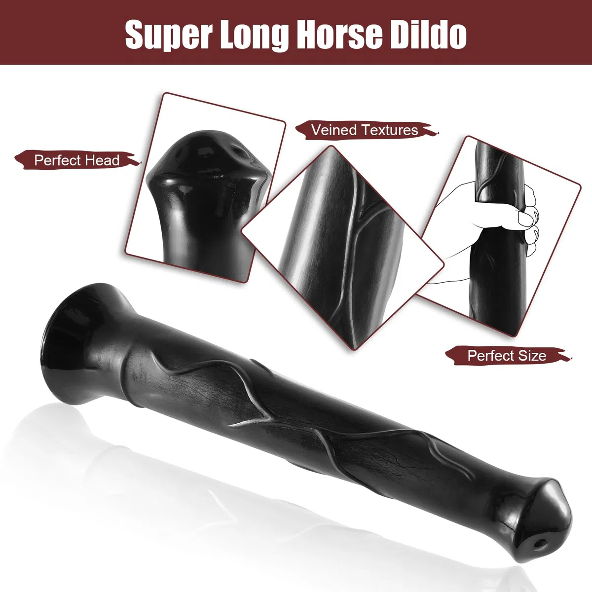 Consolador realista de caballo, súper largo de 15.75 pulgadas, enormes y gruesos, juguete sexual para punto G con bolsa de succión, juguete para adultos para mujeres y hombres, masturbación homosexual