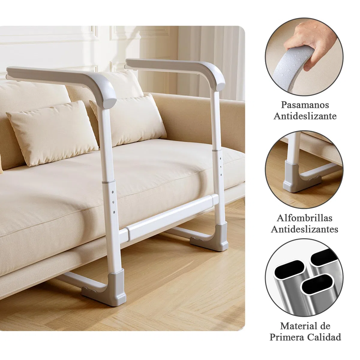 Silla elevadora para personas mayores, ajustable en altura y anchura, con asa de seguridad y patas antideslizantes, ideal para personas mayores, discapacitadas y personas con movilidad reducida