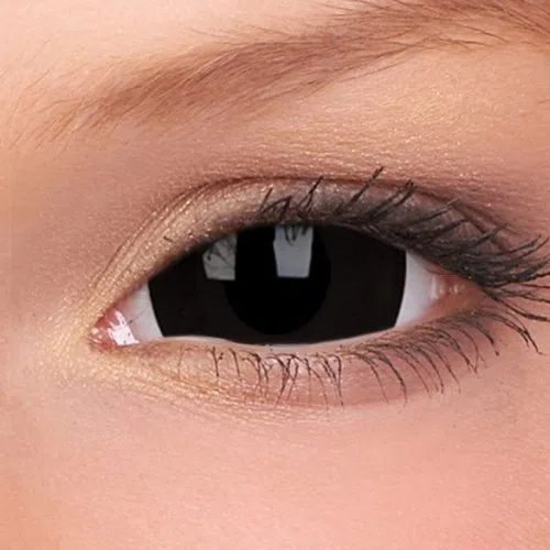 esclerótica Lenses Mini Black, mes de colores Lente, Negro, SIN Prescripción, 1 pieza
