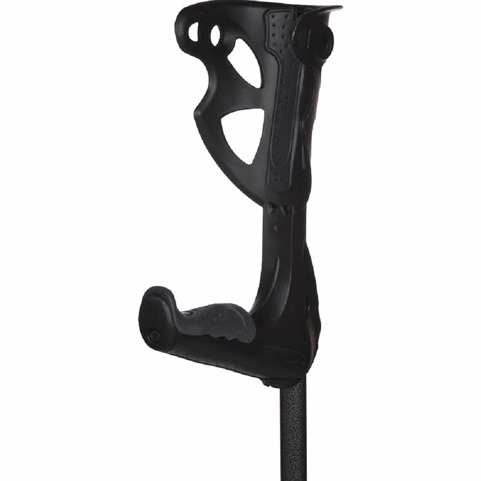 FDI - Muletas De Adulto Opticomfort Premium. Par De Muletas Regulables En Altura Y Reposabrazos y Empuñadura Acolchadas. Ultraligeras De Aluminio. Color Negro. Talla Única