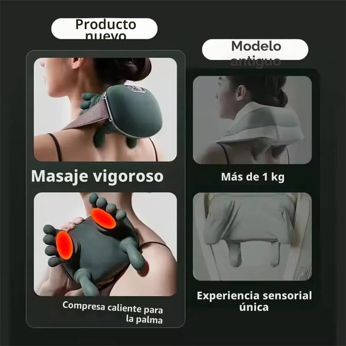 Siaasoo Masajeador de cuello, Masajeador Siaasoo Masajeador para hombros, almohada relajante cervical, masajeador Shiatsu de espalda y cuello, almohada de masaje eléctrica de amasamiento, ajuste de 3