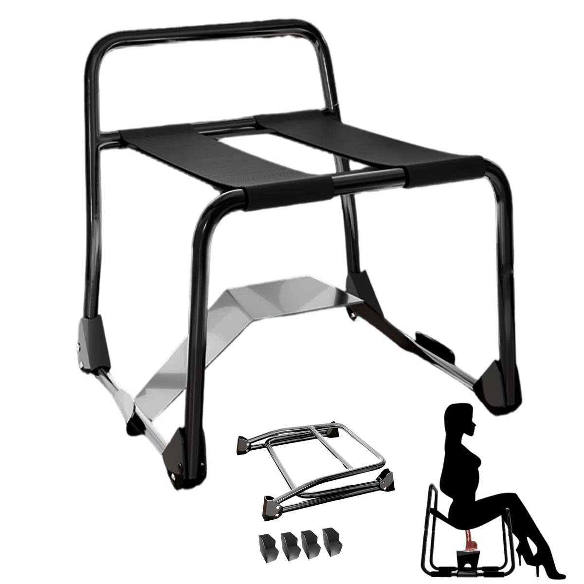 Silla sexual plegable – Gran ayuda de posición de amor con asa, banco de sexo portátil y posicionador para parejas, juegos de SM y aventuras eróticas, muebles de amor resistentes para posiciones