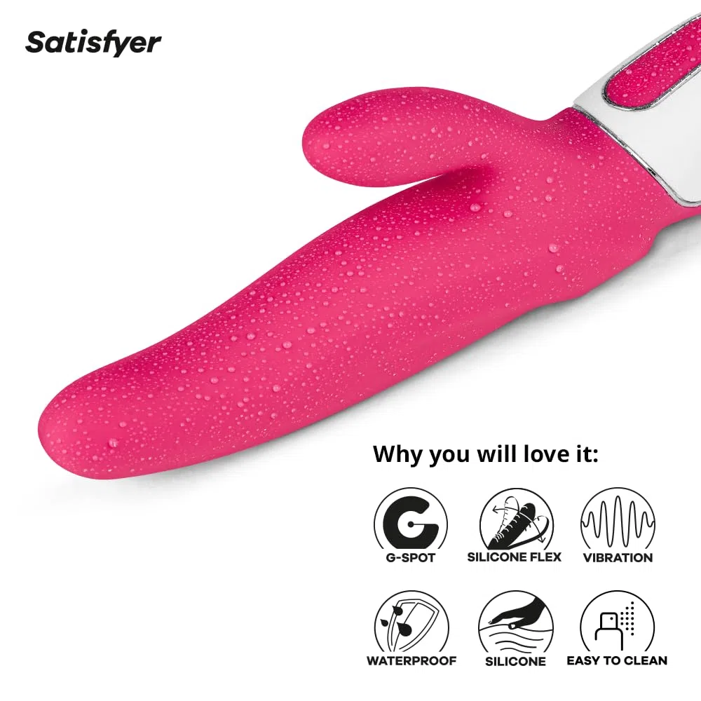 Vibrador Satisfyer Mr Rabbit | Punto G y Estimulador de Clítoris | Con 12 Modos de Vibración | Juguetes sexuales para Mujeres | Impermeable (IPX7) | Recargable Consoladores | Juguete sexual