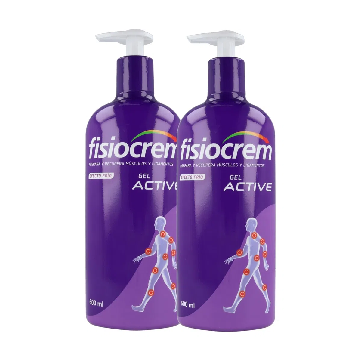 Pack 2x FISIOCREM GEL ACTIVE | 600ml | Preparación Músculos y Ligamentos | Vida cotidiana o ejercicio físico | Crema Masaje | Melaleuca, Árnica, Hypericum Perforatum, Calendula | Formato familiar
