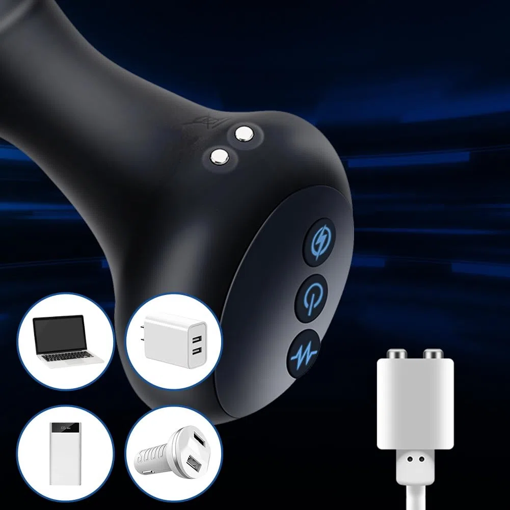 SXOVO Vibrador, Bolas Anales con Descarga Eléctrica y Función de Calentamiento, Vibrador Anal con 10 Modos de Vibración y 5 Intensidades de Descarga Eléctrica, Juguetes Sexuales para Hombre Mujer