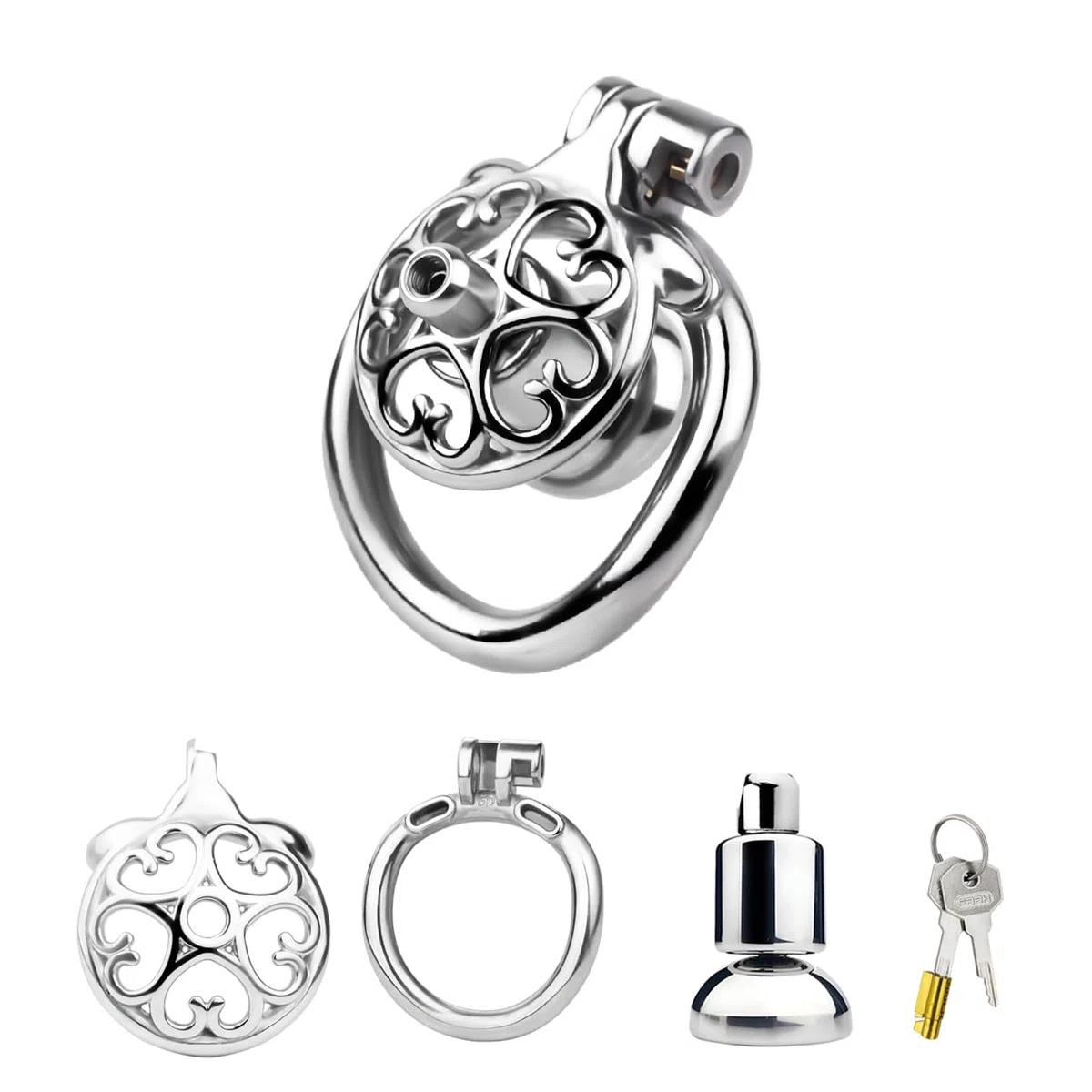 Chastity Cage Jaula De Castidad Para Pene Jaula De Metal Para El Pene Juguetes Eróticos Para Adultos (50MM)
