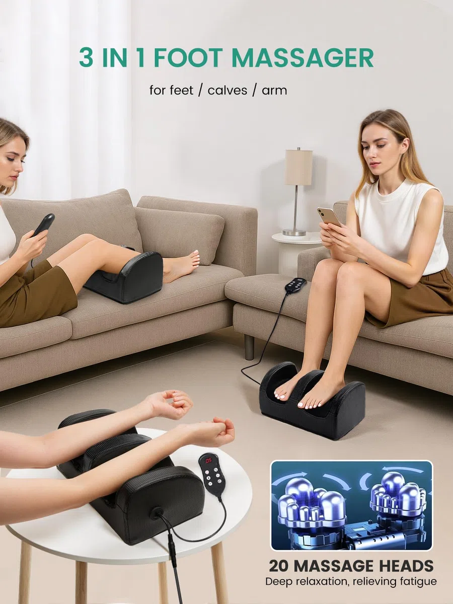 Deciniee Masajeador de Pies con Calor Tibio: Masajeador Pies Eléctrico Shiatsu para Piernas Con Control Remoto-Alivio del Dolor y Masaje de Tejido Profundo-Ideal para Masaje Pies-Foot Massager