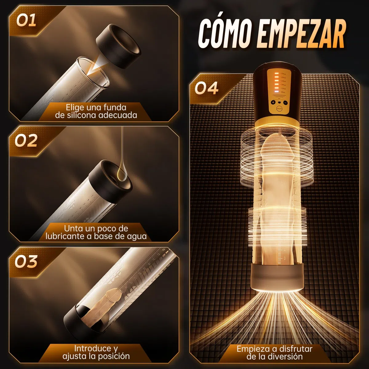 Bomba de Pene Masturbador Juguetes Sexuales - Masturbádores Masculino Electrónico Con 5 Modos de Succión Fuertes y 3 Fundas de Silicona Alargador de Pene Sex Toys Juguetes Eróticos para Hombre Pareja