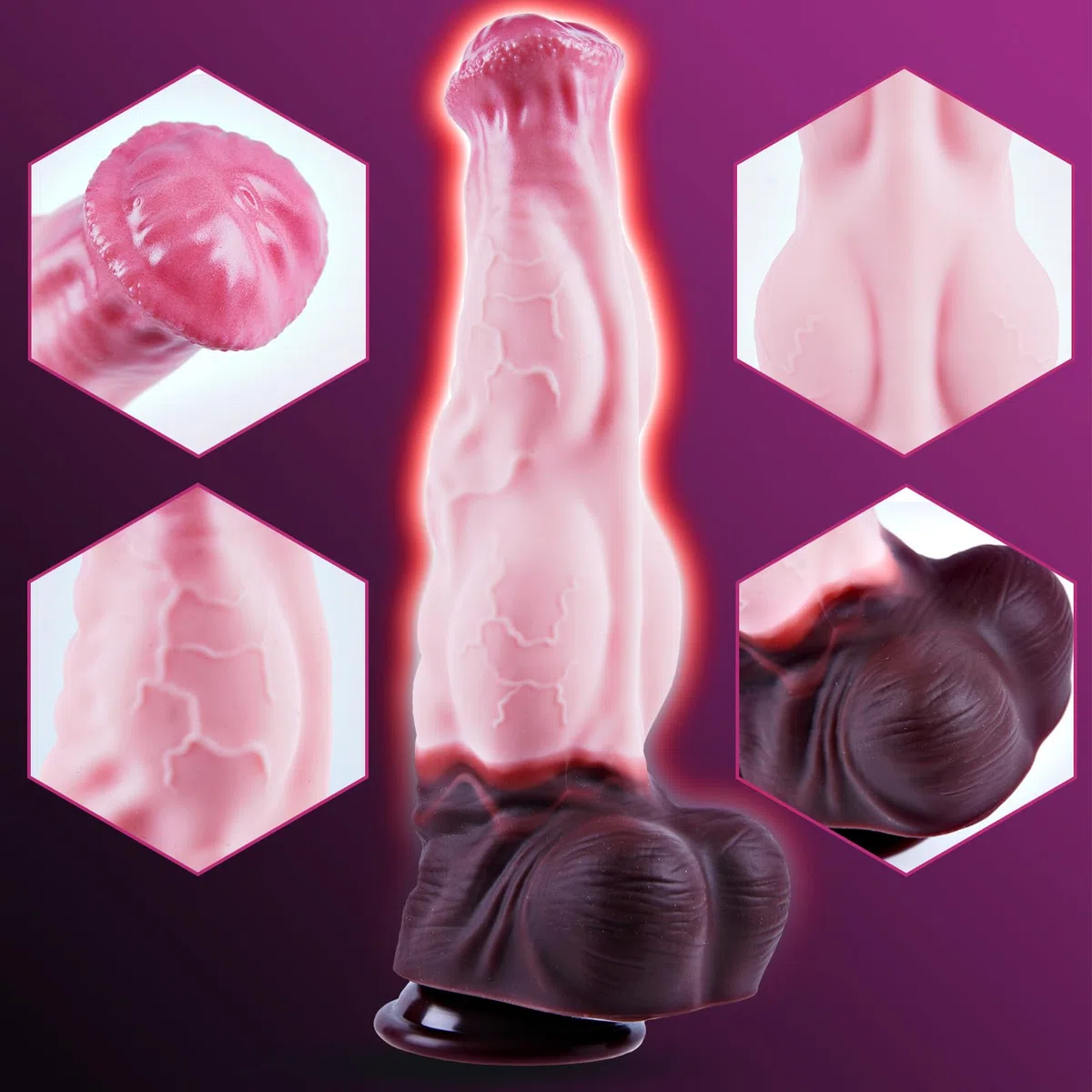 Dildo gigante con nudos de caballo de 29 cm, dildo grueso de fantasía de silicona,pene monstruoso realista XXL con punto G y ventosa, tapón anal largo de nudo de perro sobredimensionado parejas y gays