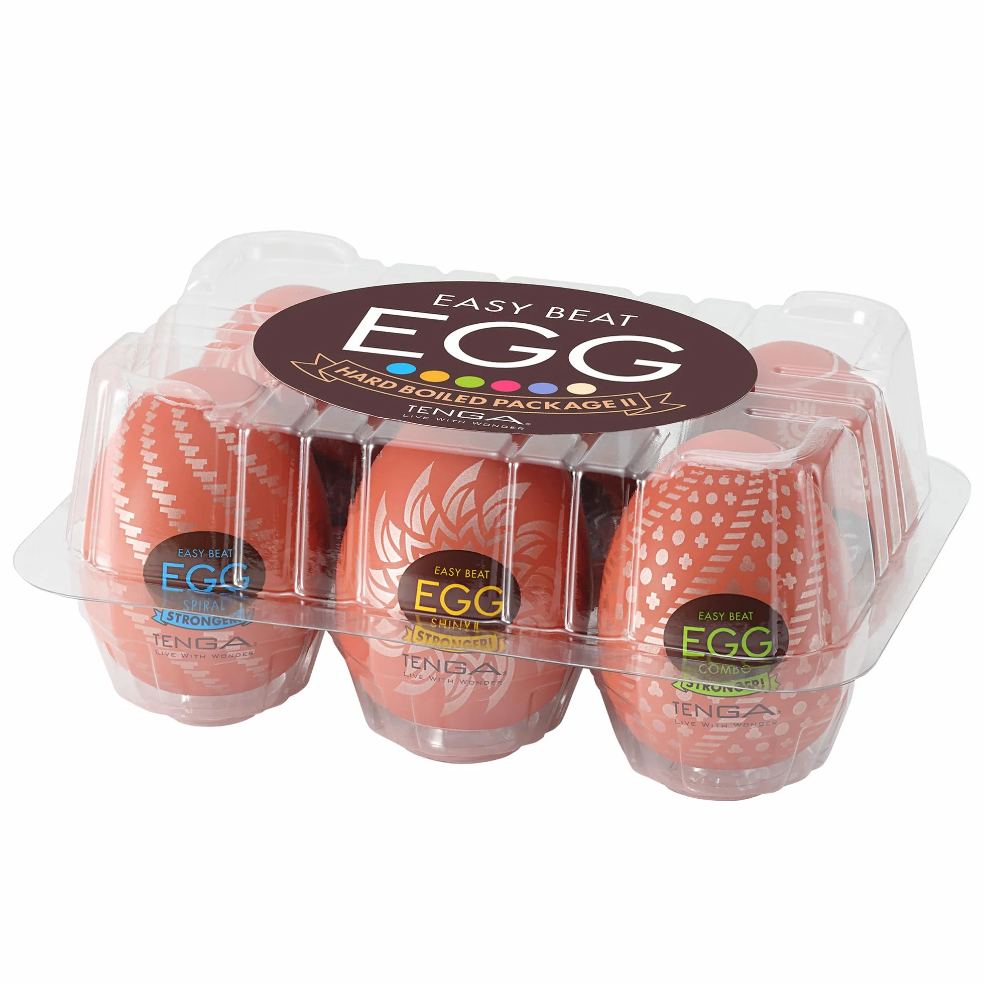 TENGA EGG Hard Boiled II - Variety Pack - Masturbador para hombres (6 huevos)