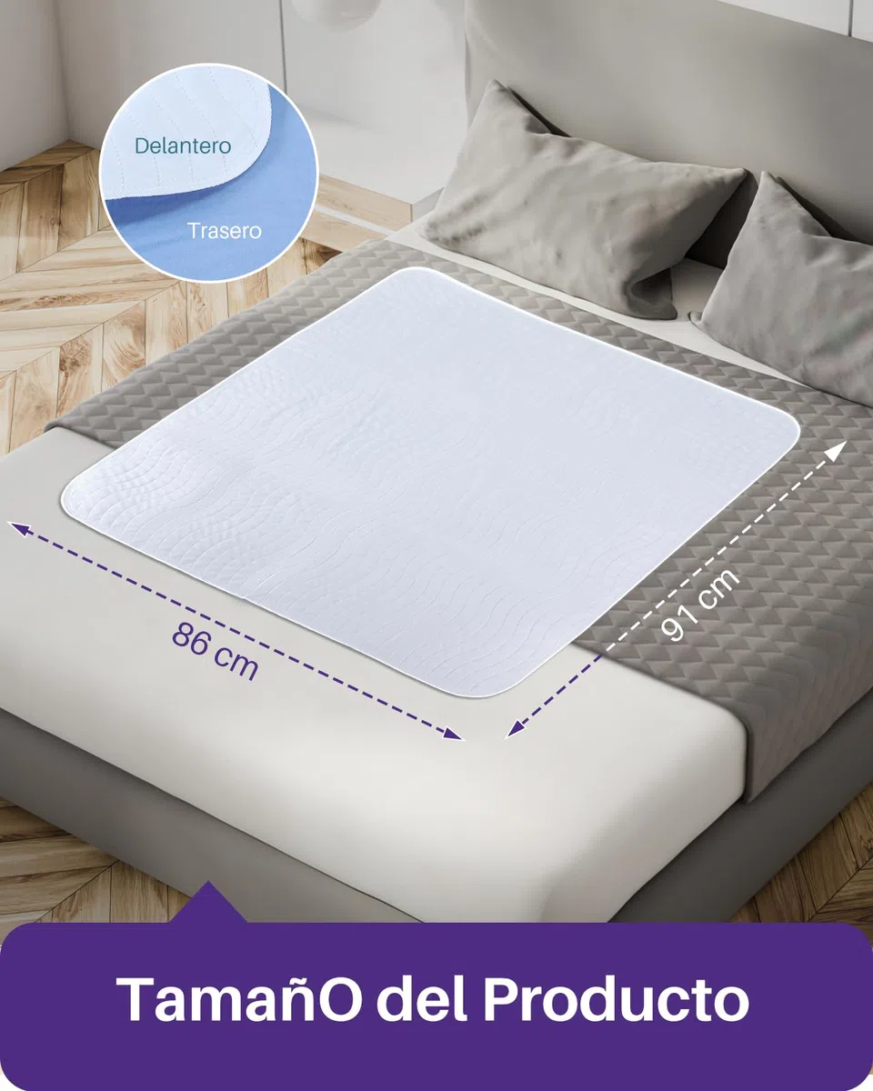 Kekoy Empapadores Cama Adultos Lavables, Empapadores Lavables (Reutilizable): Funciona como Compresas Incontinencia, Colchón Entrenamiento Baño – para Ancianos, Adulto | 4 Unidades, 86x91 cm